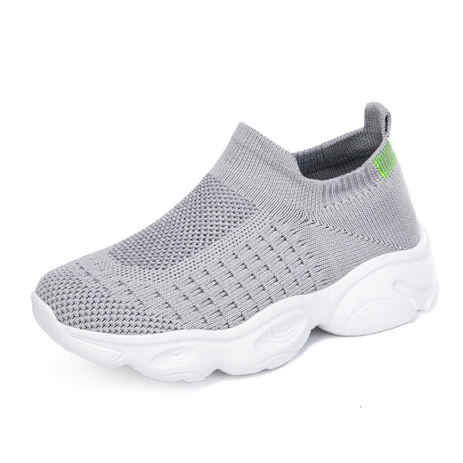 
Multi-sports walking shoes for summer breathable one-foot children's shoes casual shoes running shoes medium-sized children's shoes lightweight mesh shoes black and white 687 size 31