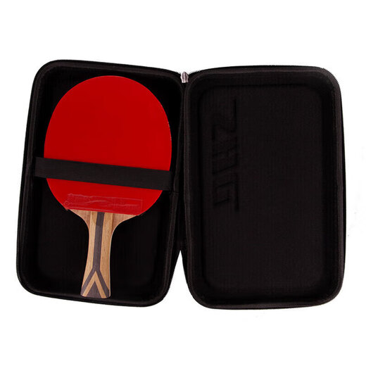 Red Double Happiness DHS Crazy Seven Star Table Tennis Racket Horizontal Patch Competition Teak Face + Carbon H7002 Gift Ball