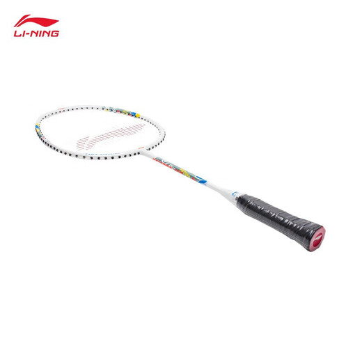 李宁（LI-NING）羽毛球拍碳复合单拍超轻儿童青少年羽拍KIDS AXFORCE 白色已穿线