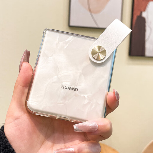 Color puro (Purecolor) Adecuado para Huawei Pocket2 Case de teléfonos móviles Pocket2 Pocket2 Pocket2 Caja protectora Full Incluse-Fall Soporte de mano de soporte ultra-fino simple Simple transparente Strap para hombres y mujeres blancas.
