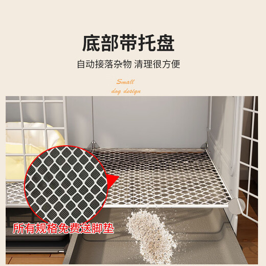 HKML dog cage for small dogs with separate toilet and separate dog villa indoor dog kennel with one bedroom, one living room and one bathroom Bichon Frize puppy cage 105*45*55 upgraded with universal wheels and top storage