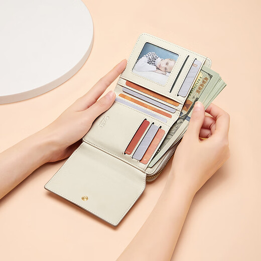 Cnoles Wallet Women 2025 High-End-Sinn für weibliche Münzen Brieftasche Multifunktionskarten-Karten-Tasche Kupplung Tasche Herzfeste Lehrertag Geschenk für Freundin Fantasy Farbe Weiß-Neues praktisches Geburtstagsgeschenk für Frau