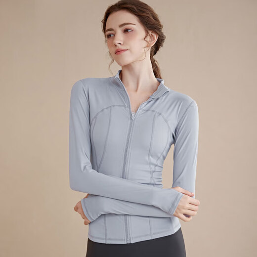 Xue Qianman Yoga Wear Women's Nude Sports Jacket Slim Stand Collar Tight Top Running Pilates Fitness Wear