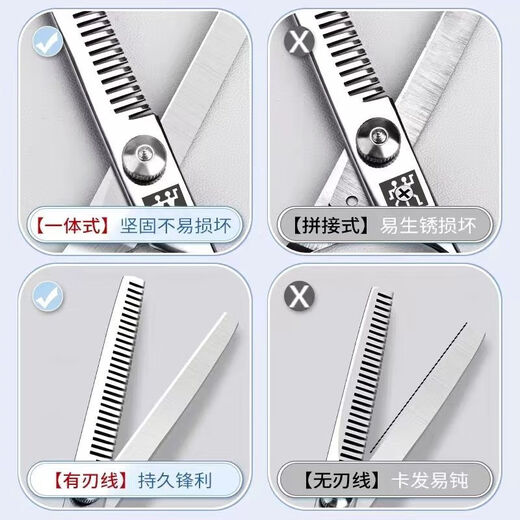 Zwilling (ZWILLING) German professional hair cutting scissors for thinning hair, barber shop barber set, flat scissors + dental scissors