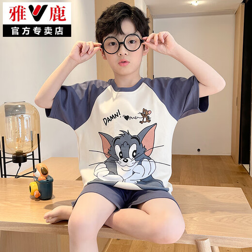 Yalu Spider-Man boy pajamas summer thin pure cotton short sleeve 2025 new children big children summer boy teenager TN-653 170 size 16 [height 135-145cm weight 65