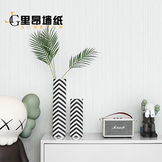 Off-white wallpaper Light gray lead gray khaki non-woven wallpaper Bedroom room living room wallpaper Wholesale Off-white (requires glutinous rice glue stickers) 0.53MX9.5M3%