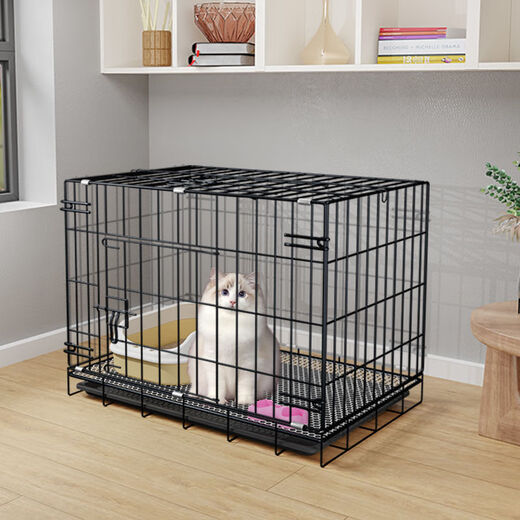 Jiamen JIAMEN (JIAMEN) Cat Cage Double Cat Cage Cat Villa Bold Cat Cage Large Household Pet Cat Nest Cattery Cat House Extra Large Double Layer 86*59*71 with Skylight Folding Basic Package Platform Ladder + Foot Mat + Tray