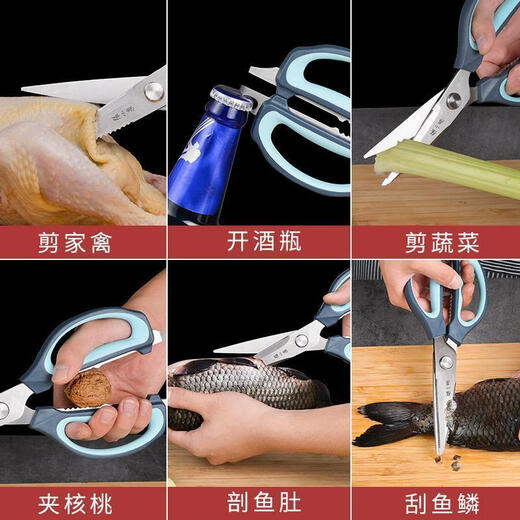 Zhang Xiaoquan Zhang Xiaoquan Küchenschere, multifunktionale Edelstahl-starke Hühnerknochenschere, Garnelenschere, Grillschere, Lebensmittelschere, Jianwu-Küchenschere, blaues Band, Magnetmantel