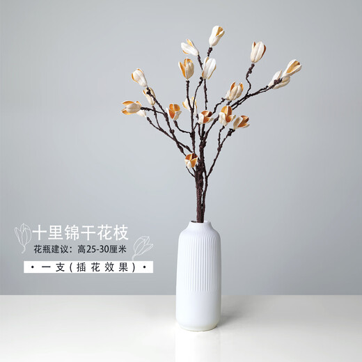 Aesthetic hacker dried flower bouquet decoration living room furnishings floor-standing large bouquet of high branches air-dried dried fruits natural real flowers simulated branches and branches 1 light-colored ten-mile brocade