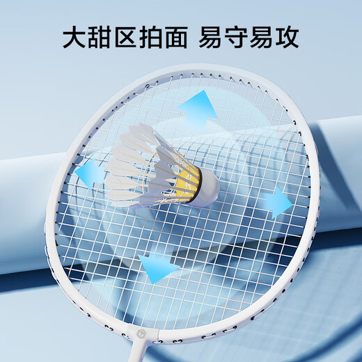 京东京造 利刃300羽毛球拍对拍升级款套装 大甜区深凹槽羽拍2支