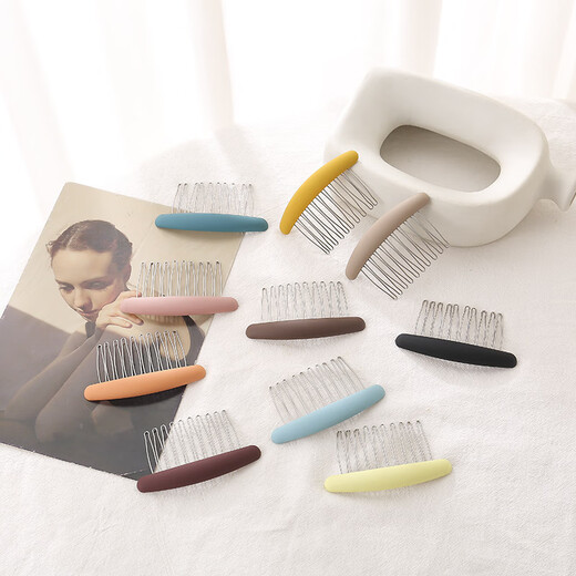 Lingchuan hair transition artifact forehead bangs broken hairpin hair comb upside down comb new anti-slip one-word clip short hair headwear coffee color