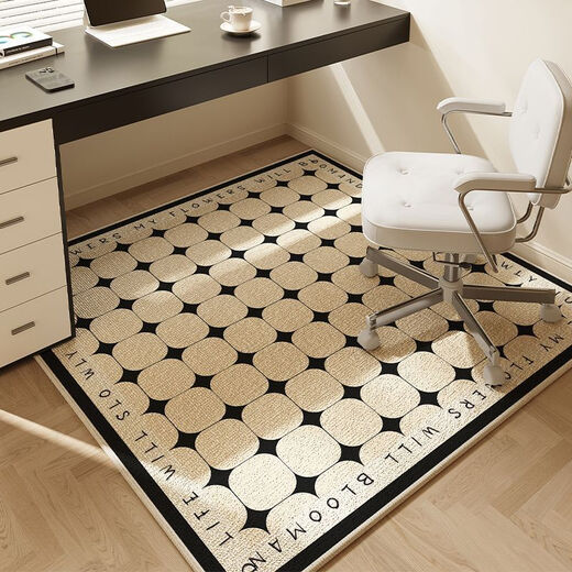Muni Square Swivel Chair Floor Mat Bedroom Computer Chair Carpet Floor Protection Mat Study Office Chair Desk Foot Mat Square Floor Mat Classical Baiji 80*80cm