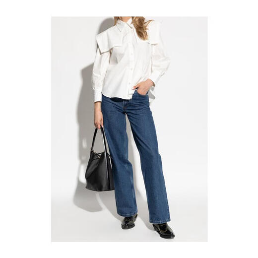 A.P.C.女士可拆卸宽领棉质长袖针织衫毛衣 白色 均码 |EU-38