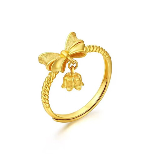FPB bow lily of the valley ring for women 18k gold opening adjustable index finger niche design bow lily of the valley ring