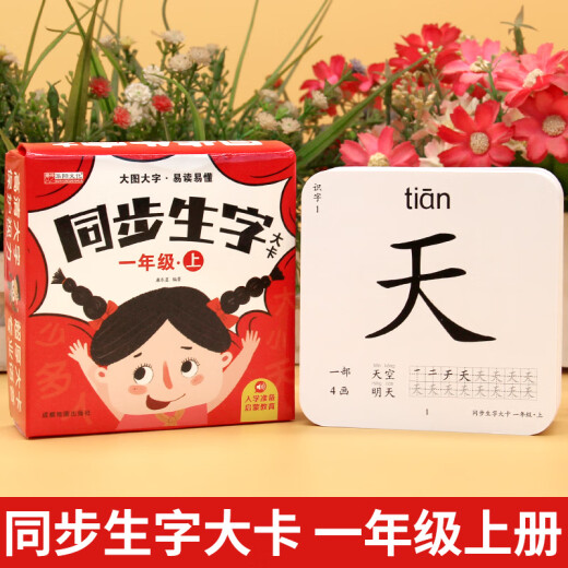 同步生字卡片幼小衔接识字速成启蒙一年级上下册无图双面幼儿认字大卡人教版配套课本教材拼音卡3-6岁成语拼音部首造句注音训练 【新款一年级上+下】同步生字大卡689字
