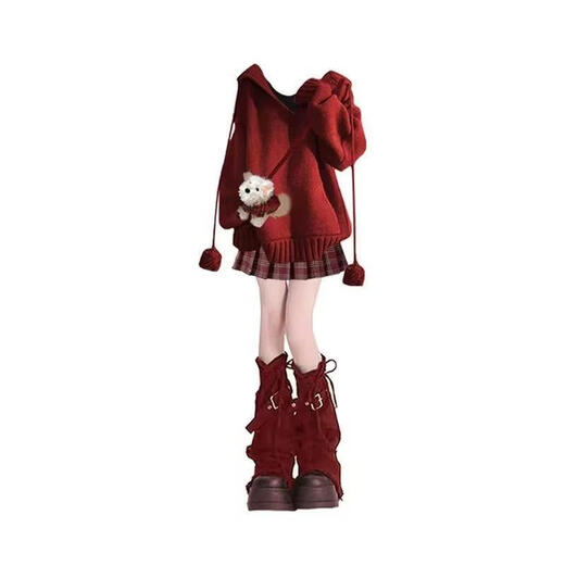 Fanxishe (FANXISHE) same style red leg warmers new high street Ancora red denim girl sweet cool hot girl wear solid color versatile fashion socks 1 pair red leg warmers one size 80-130Jin Jin is equal to 0.5 kg