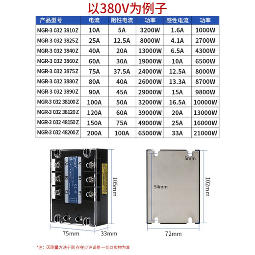 XMSJMGR-3032JGXSSR美格尔三相固态继电器直流交流3840Z256080A MGR-3 032 3890Z 90A