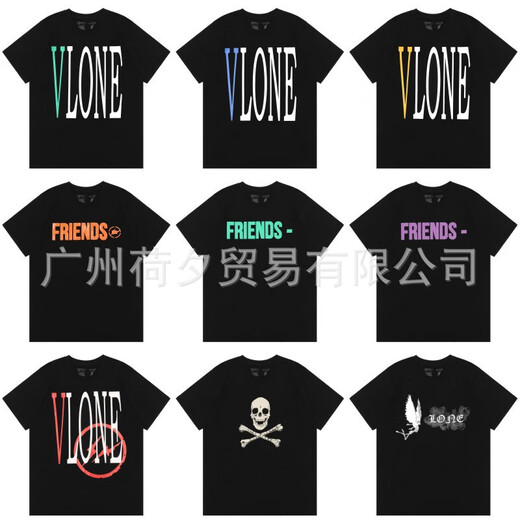 TX FOG重磅短袖T恤重磅VLONE FOG大V短袖fog高街嘻哈半袖情侣ins夏季高 hx6187黑色 S