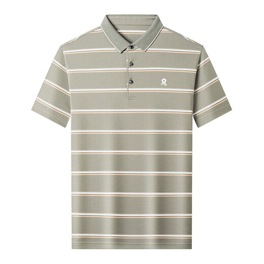 Mengtejiao Herren Sommer Kurzärärmelte Mulberry Seiden-Revers-T-Shirt mit mittleren und älteren Geschäften Casual Top Polo Shirt A826-Green M 165 [Empfohlen 100-115jin [Jin entspricht 0,5 kg]]