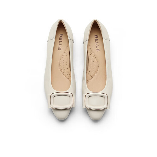 Belle temperament fashionable flat heel shoes for women versatile ladies single shoes A6Z1DAQ4 beige 38