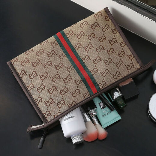 Travel makeup storage bag, portable toiletry bag, waterproof business trip, change, keys, small items, mini storage bag, Khaki - medium - size 22*13cm