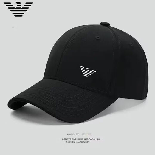 ARMANI EXCHANGE Armani baseball cap men's sports peaked cap breathable couple sun protection hat AM-black pure cotton one size adjustable size