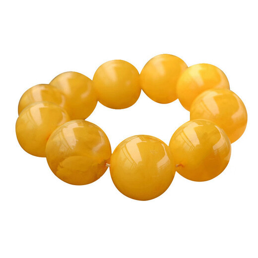 Duchen men's beeswax bracelet amber single circle bracelet women's chicken oil yellow old honey round beads 12-25 20mm 12 pieces with certificate