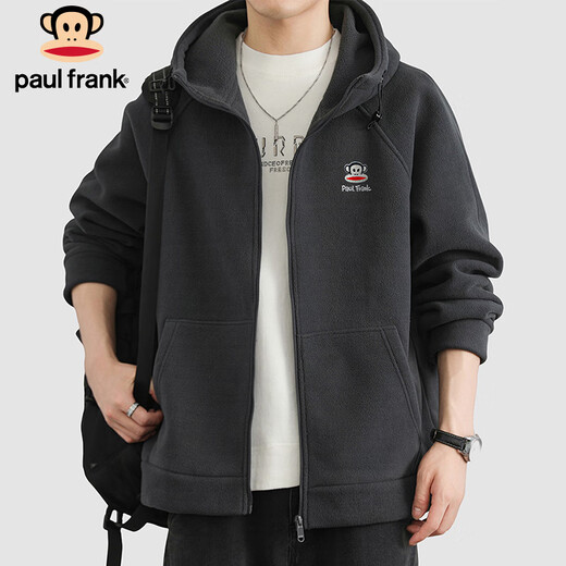 Big Mouth Monkey (paul frank) cardigan sweatshirt men's polar fleece jacket men's spring and autumn trendy couple casual tops men's clothing