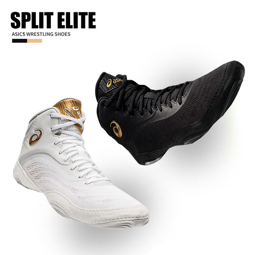 ASICS SPLIT ELITE Professional Wrestling Shoes Indoor Fitness Weightlifting Fighting Deadlift Shoes Gym Black Gold 1081A050-002 42 US9H(267.5)
