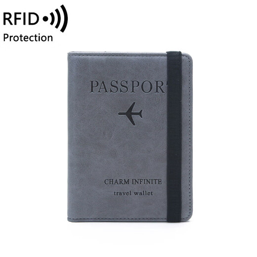Shantou Lincun Passport Bag Protection Case RFID Anti-Diebstahl-Karten-Scanner-Reisedokument-Aufbewahrungs-Banken-Karten-Paket-ID-Kartenjacke [Upgrade Multifunktionsmodell] Passport Clip Grey am nächsten Tag/zugänglich