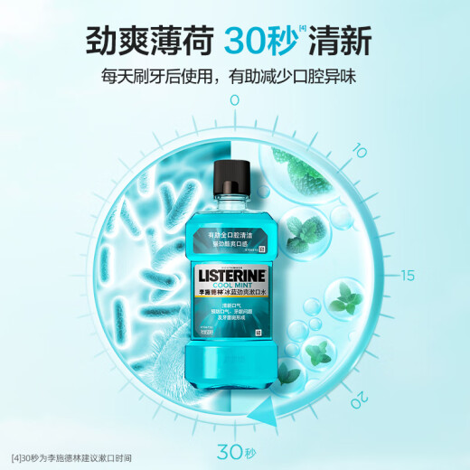 Listerine Mouthwash Ice Blue Refreshing Breath Deep Cleansing (500mL*3+100mL*2)