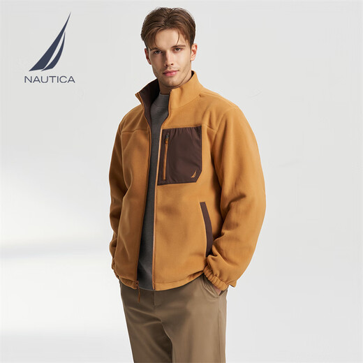 诺帝卡（NAUTICA）【大促爆款】男装秋冬新款防轻溅水双面穿立领厚外套棉服男JO4309 橡皮棕20M 2XL