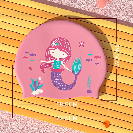 Xinnan Lunettes de Natation pour Enfants, Bonnet de Bain pour Enfants, Lunettes de Natation Haute définition sans Buée à Grande Monture pour garçons et Filles, Ensemble de Deux pièces, Sirène Rose