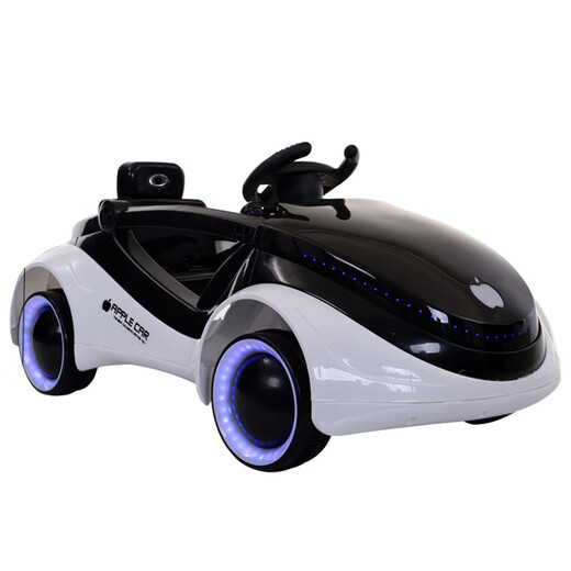 Captain America sci-fi children's car can drive baby remote control toy car can sit four-wheel flash swing children's electric car white + leather seat + blue light + remote control + swing