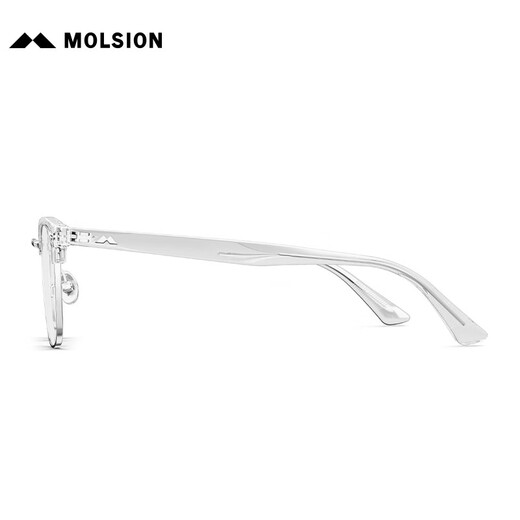 MOLSION陌森眼镜框架肖战同款眉架钛眼镜男女配度数防蓝光MJ6195 B90银色|透明 单镜框