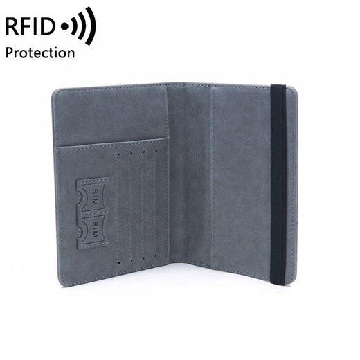 Shantou Lincun Passport Bag Protection Case RFID Anti-Diebstahl-Karten-Scanner-Reisedokument-Aufbewahrungs-Banken-Karten-Paket-ID-Kartenjacke [Upgrade Multifunktionsmodell] Passport Clip Grey am nächsten Tag/zugänglich
