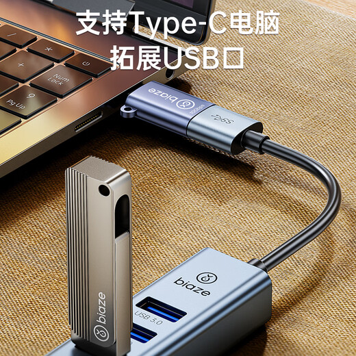 毕亚兹  Type-C转接头USB3.2苹果17/16/15安卓华为手机OTG/10G数据转换头线连接U盘平板耳机键鼠车载充电