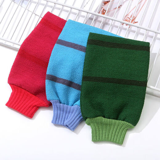 Extra coarse sling sling long bath towel double-sided adult back rub magic bath towel strong mud wiping sling extra thick 550D-pull sling + gloves dark green