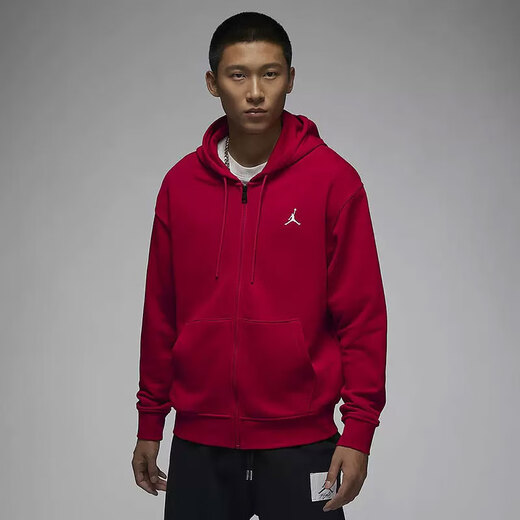 耐克（NIKE） 外套男士春秋新款JORDAN运动服保暖休闲连帽夹克开衫卫衣 FQ1867-687红色 L