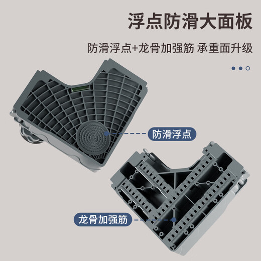 Jianxun Universal Universal Fully Automatic Washing Machine Base Shock Absorbing Anti-Slip Heightened Base Drum Pulsator Removable Semi-Automatic Washing Machine Base Mobile/Fixed 4 Legs 4 Double Brake Wheels - Gray