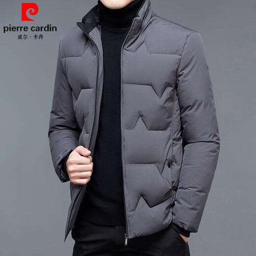 皮尔卡丹（pierre cardin）品牌白鸭绒羽绒服男士冬季短款加厚上衣休闲百搭潮流时尚夹克外套 黑色 175/L(120-140斤)