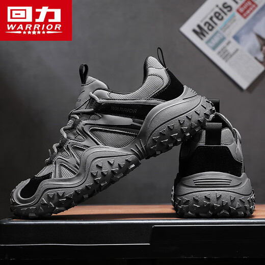 Warrior Dad Schuhe Männer vielseitige Gelegenheitsmänner Schuhe Sport Laufschuhe Männer 3891 Grau/Schwarz 44
