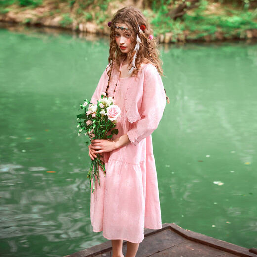 Wancaoyi autumn new dress suit H26823331 light pink S