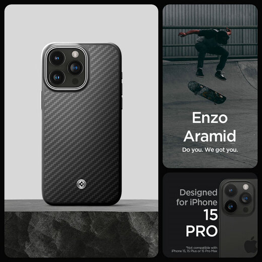 Spigensspigen für iPhone 15Promax Anti-Fall-Fall-Hülle Schutzhülle Kevlar Aramidfaser Atmosphärische Geschäftsgeschäft magnetisch Internet Prominente Einfache schwarze iPhone 15 Pro
