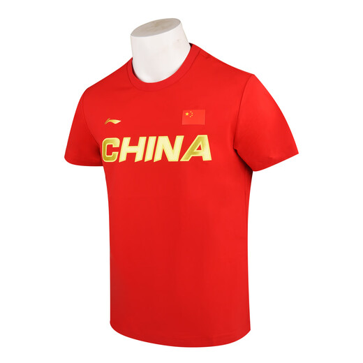 
Li Ning (LI-NING) national team same style Honor national flag training suit Quick dry clothes for men and women T-shirt round neck half-sleeved polo shirt sports short sleeve 983 round neck bull red_same style for men and women M