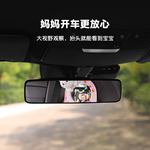 Xushansi Auto Babysicherheit Sitzbeobachtung Mirror Kinder Auto Rückspiegel Babykorb Spiegel Innenarchitektur Blindfleck Reflektor Little Kaninchen-Sicherheits-Sicherheitssitz Beobachtungspiegel