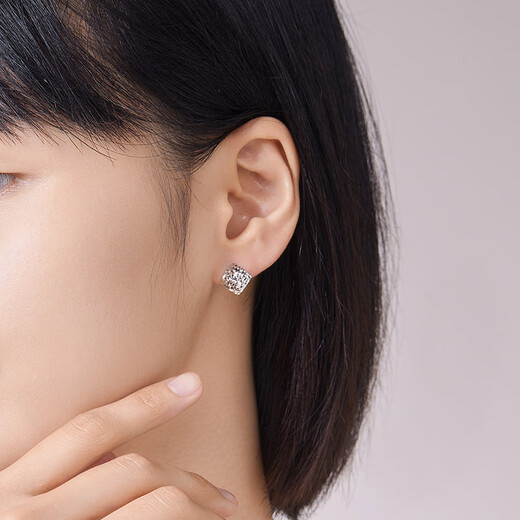 Liuguifu Jewelry Platinum Earrings Women's PT950 Imitation Diamond Starlight Earrings Birthday Gift 1.25g