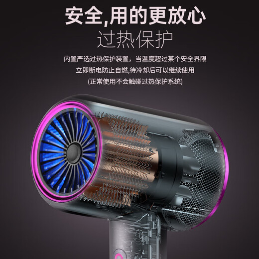 Dysendele 2025 new high-speed hair dryer household silent negative ions high power does not hurt hair strong wind quick-drying hair care portable hair dryer hotel girlfriend gray 2400W upgraded version 2 billion negative ions