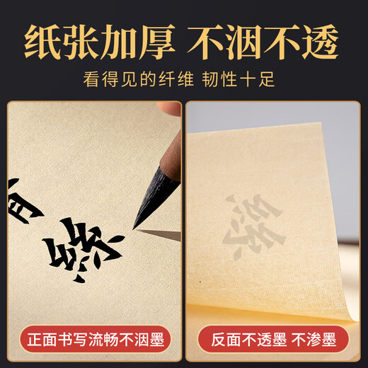 Meilin Penzhuang rice paper antique rough edge paper calligraphy practice special unframed half-cooked calligraphy ink practice paper 19*28cm 100 sheets