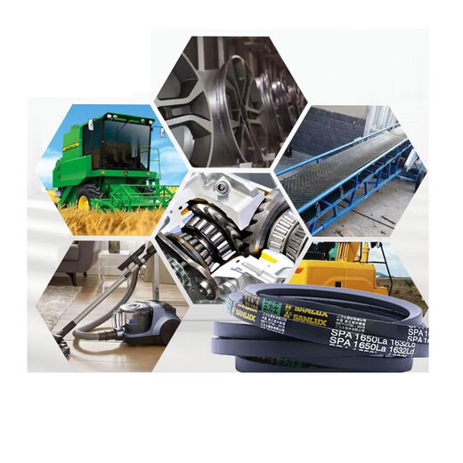 SPA type triangle belt rubber transmission belt SPA750-1800 hard wire timing belt for industrial machines, dark khaki color Sanlux SPA1725L